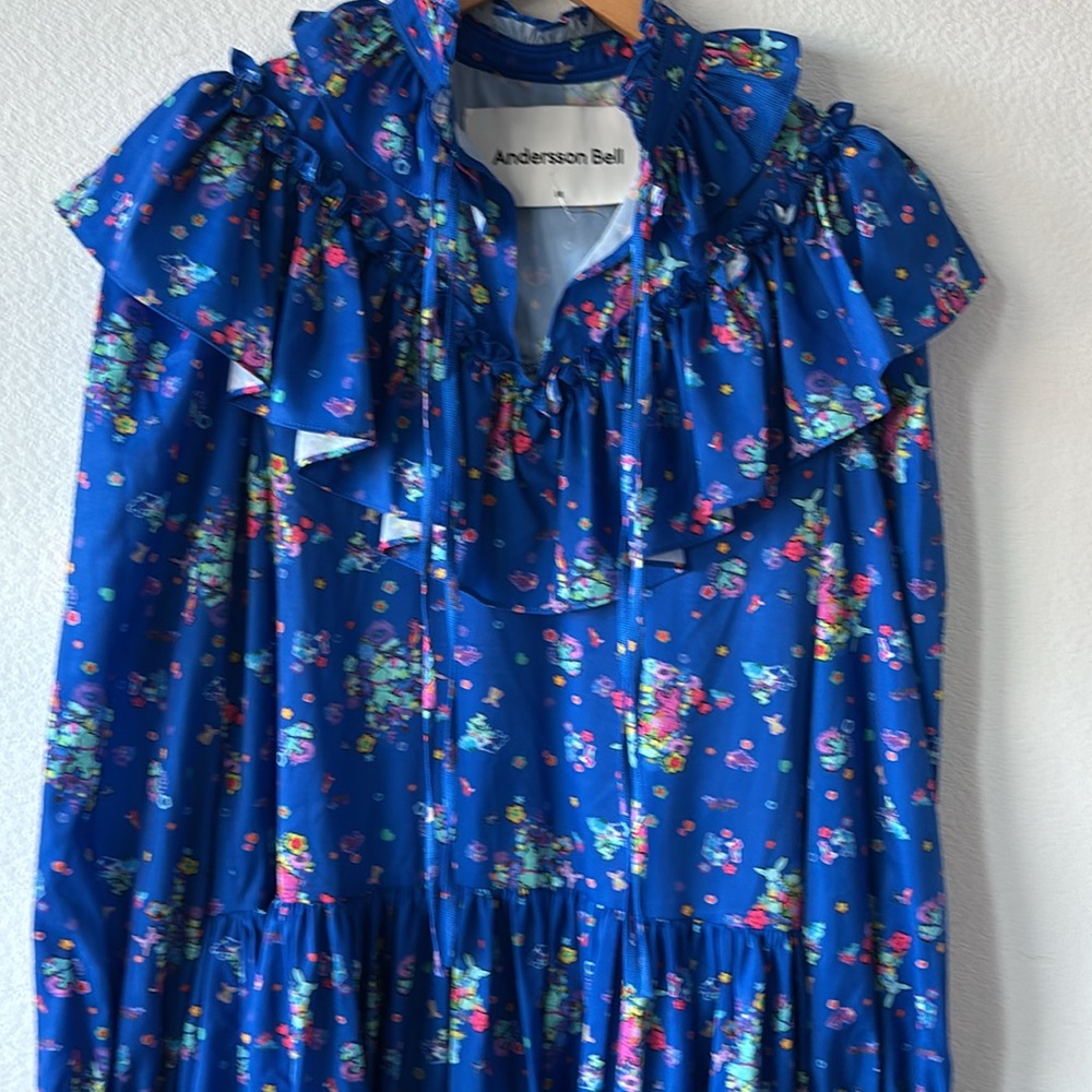 Andersson Bell Flower Bear Print Ruffle Dress in M - Picture 5 of 11